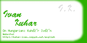 ivan kuhar business card
